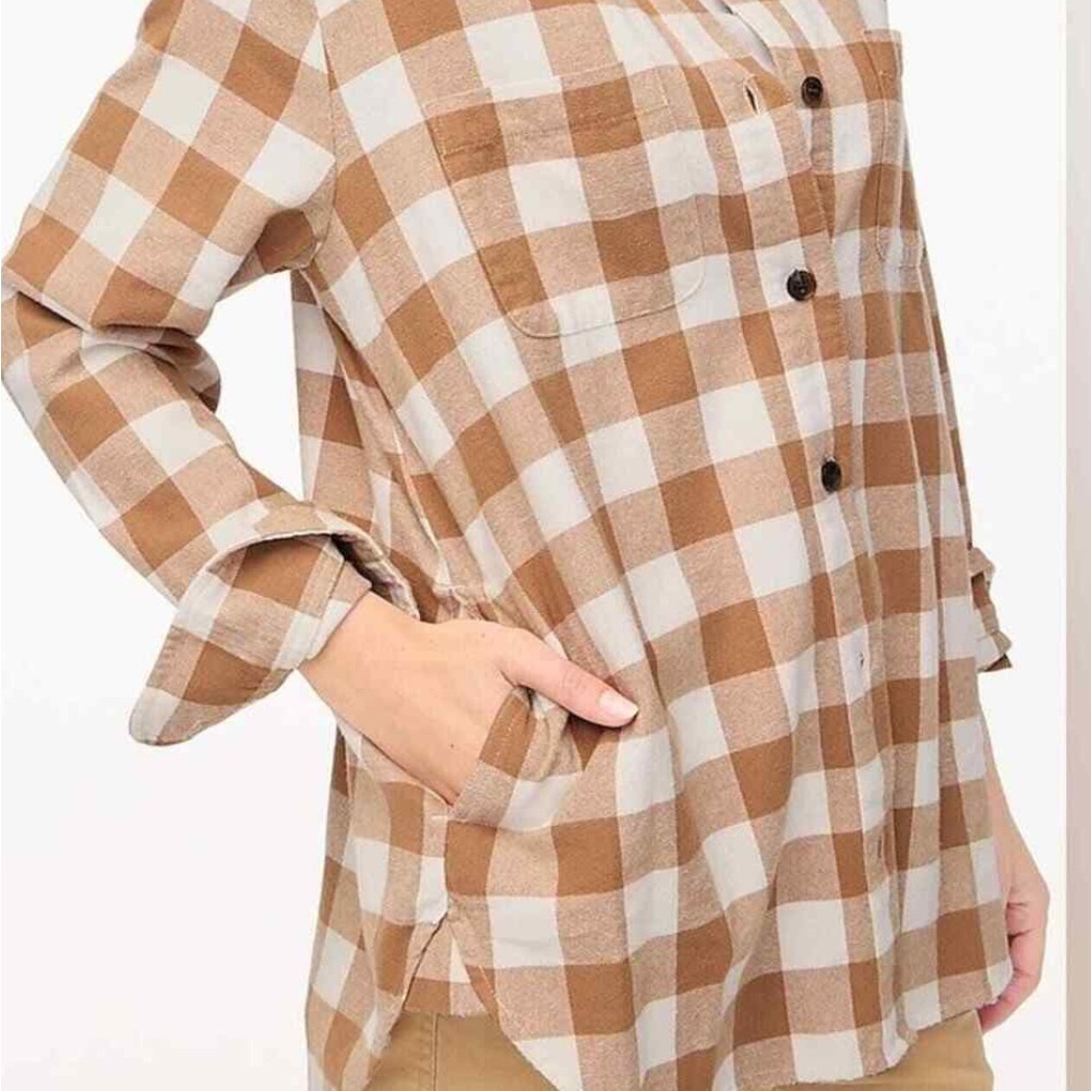 J. Crew Plaid Flannel Shirt-Jacket - Picture 7 of 7